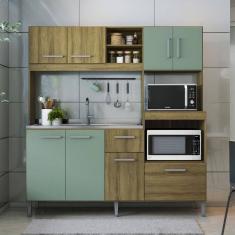Cozinha Compacta Jasmin 8 PT 1 GV Dakar e Verde