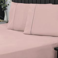 Jogo de Cama King Percal 400 Fios Ponto Palito 03 Peças, Antiácaro, An