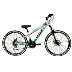 Bicicleta Aro 26 Vikingx Tuff 21v Alumínio Freeride Aros Vmaxx Pretos Freio a Disco Hidráulicos-Unissex