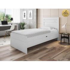 Cama Solteiro Larissa Branco com Colchão - Framar Móveis
