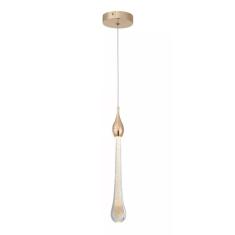 Pendente Gota Cristal Dourado LED 5W 3000K Bivolt