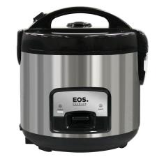 Panela Elétrica De Arroz eos 5 Xicaras Inox Preta Tampa Vidro Clear Glass EPA05PI 110V