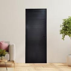 Porta Lambril Com Maçaneta Linha 25 210x90 Lado Direito Preto