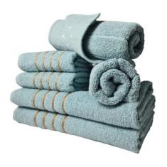 Jogo De Toalhas 2 Banho 2 Rosto 2 Piso - 6 Pçs Montreal 100% Algodão - Verde Claro