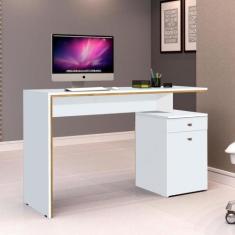 Escrivaninha 1 Porta 1 Gaveta Office JeA Móveis - JA Moveis, Branco/Na