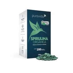 Spirulina Orgânica - Puravida 200 tabletes-Unissex