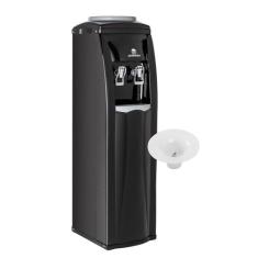 Bebedouro Coluna Refrigerado Branco com Furador Karina, Preto, 110V