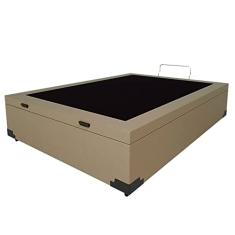 Cama Box Baú Viúvao Sintético Bege Com 128cm de Largura
