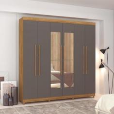 Guarda Roupa 6 Portas Com Espelho Audi Nature Alasca