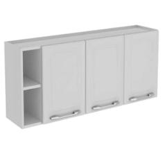 Armário Aéreo Itatiaia Diamante com 3 Portas e 2 Prateleiras - 120cm de largura - Branco