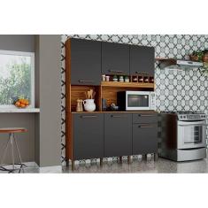 Cozinha Completa Pinot 6 Portas E 1 Gaveta 73cm Amendoa/chumbo - Ronipa