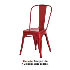 Cadeira Tolix Iron Design Vermelha Aço Industrial Sala Cozinha Jantar Bar