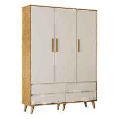 Guarda Roupa Infantil Lorena 3 Portas Off White Bétula - Carolina