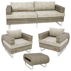 Conjunto De Sofá Completo Modelo Begônia Bege