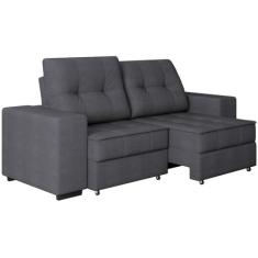 Sofá Retrátil Reclinável 3 Lugares Suede Moviment Artesano Linoforte, 