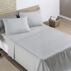 Jogo Cama Lençol Percal 200 Fios 100% Algodão Liana King 04 - Bia Enxo