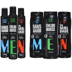 Kit Cuidado Masculino 3 Sabonetes Liquido + 3 Perfume Cueca - Apinil