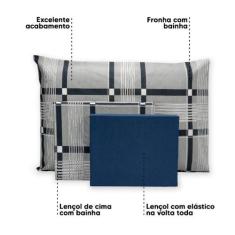 Lençol Viúvo 3 Pçs Elástico Estampado Percal 180 Fios - Bem Me Quer En