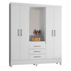 Guarda Roupa Capelinha Pérsia 4 Portas Flex Branco Com Espelho - Demóbile Branco