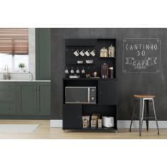 Armário Cantinho Do Café  Aconchego Preto - Patrimar Móveis