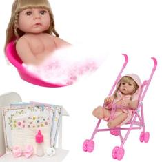 Boneca Reborn Abigail Toda de Vinil Carrinho Envio Imediato - Cegonha 