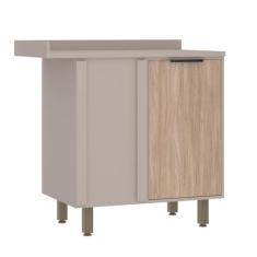 Balcão de Cozinha com Tampo Canto Reto 95 cm 1 Porta Aspen Luciane Móv