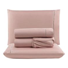 Jogo de Lençol Cama Solteiro 3 Peças Percal 400 Fios Ponto Palito - Ca