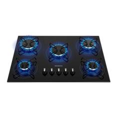 Cooktop Mondial 5 Bocas a Gás - CTG-02, Preto e Prata, Bivolt
