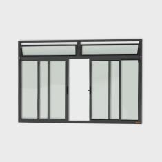 Janela Plus 4 Folhas com Bandeira Vidro Liso 120cm x 200cm Brimak