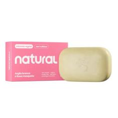 NATURAL Sabonete com Argila Branca e Óleo de Rosa Mosqueta - Base Vegetal - Hidratação - Antioxidante e Calmante - Uniformiza o Tom da Pele - Vegano - 80g
