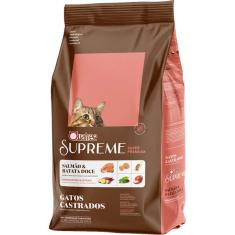 Ração Seca Quatree Supreme Salmão e Batata Doce para Gatos Castrados - 10,1 Kg