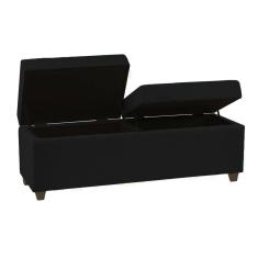 Recamier Bau Madri 1,60m Suede Preto - Inova Decor