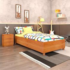 base para cama box solteiro mônaco com mesa de cabeceira veronna 3 gv cinamomo