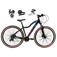 Bicicleta Aro 29 Ksw Mwza Shimano Altus 24v Frio Hidráulico Garfo Trava Pneu Bege - Preto/pink/azul Tam.15