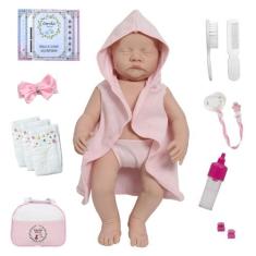 Boneca Reborn Com Acessórios 100% Vinil Siliconado Princesa - Cegonha 