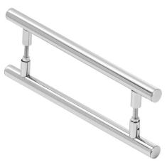 Puxador De Porta Redondo Para Vidro E Madeira 90cm - MetalCromo