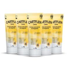 Kit 5 Cartflen Creme Massagem Cloreto De Magnesio 150G - HF Suplements