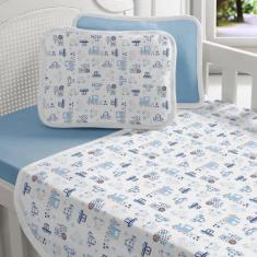 Jogo De Cama Bebê 3 Peças - Lençol Liso - Fronha Estampada - Fronha Li