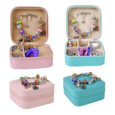 Kit Berloque Pulseira Infantil 110pçs Com Porta Joias Linda E Delicada