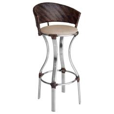 Banqueta Alta Conforto De Alumínio E Fibra Sintética Pedra Ferro/areia