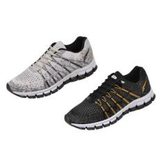 Tênis Academia treino Lançamento Kit 2 Pares esportivo mega, Preto, Be