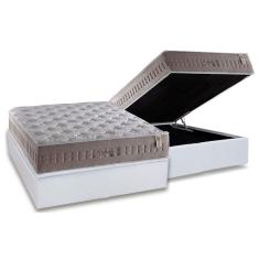 Cama Box Baú Casal: Colchão Molas Anjos MasterPocket Ensacadas Richesse + Base crc Courano White(138x188)