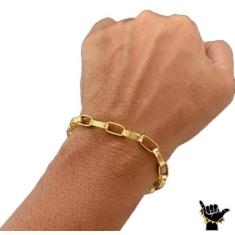 Pulseira Tijolinho 8Mm - Banhada A Ouro 18K - Tojoia18K