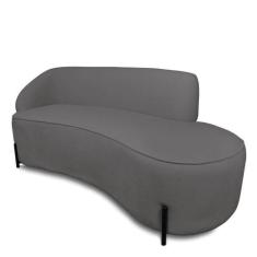 Sofá 4 Lugares Orgânico 220cm Pé Ferro Preto Morgan Bouclê Grafite D03