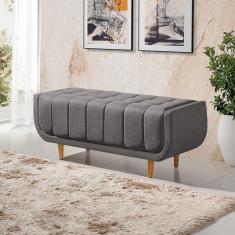 Recamier Alemanha 1,00m Com Base Madeira Linho Sofatec Grafite