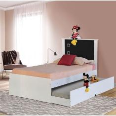 Cama Bibox Solteiro Barcelona Branco E Preto - Tebarrot