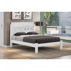 Cama Casal Leticia Branco - Framar Móveis