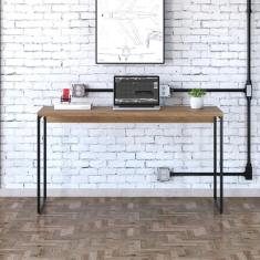 Mesa Dynamica 135x50x75cm Lâmina Mel - Est.preta Lâmina Mel - Est.preta