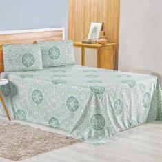 Jogo De Lençol Lidian Queen 3 Peças Hiperpercal Estampado 180 Fios - Lotus