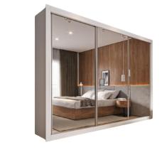 Guarda Roupa Cavich 3 Portas Espelhadas MDF - Móveis Europa